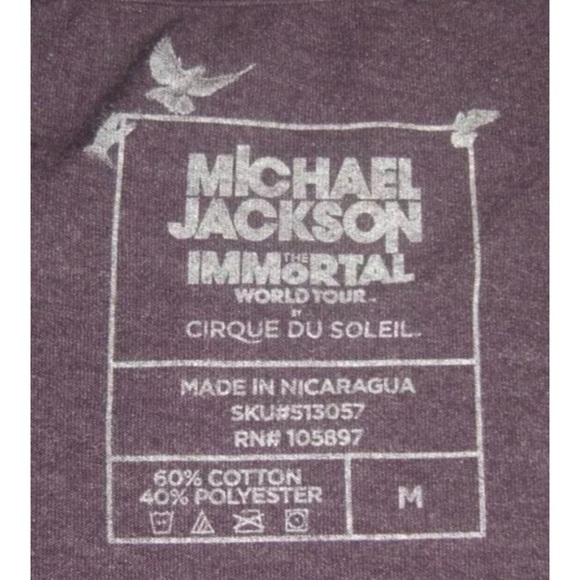 Michael Jackson Tee Shirt The Immortal World Tour Cirque Soleil Glitter Purple M - Picture 6 of 8